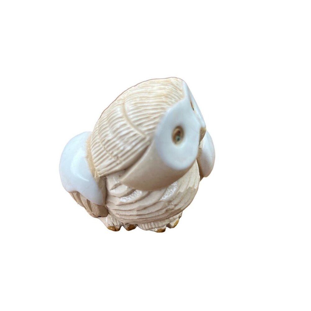 Vintage Artesania Rinconada Snowy Owl Pottery Figurine Uruguay Folk Art 3” - Picture 2 of 9